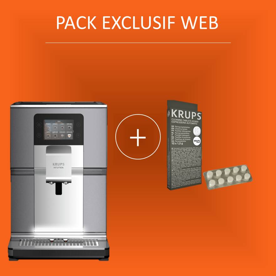 Pack Exclu Web - Intuition Préférence+, Krups, Machine à café à grain, 15 boissons, Ecran tactile