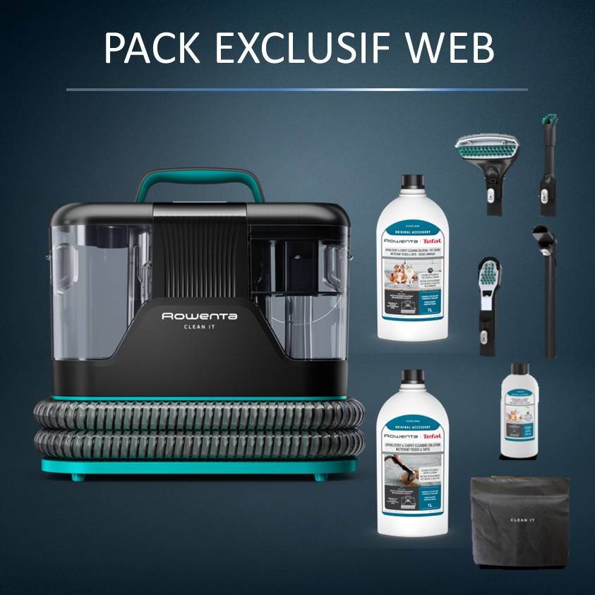 Pack Exclusif Web - Shampouiseuse Clean it + 1l de Détergent universel + 1l de Détergent animal