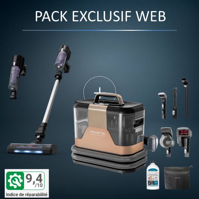 Pack Exclusif Web - Shampouineuse Clean-It Hot & Cold + Aspirateur balais X-Force 5.80