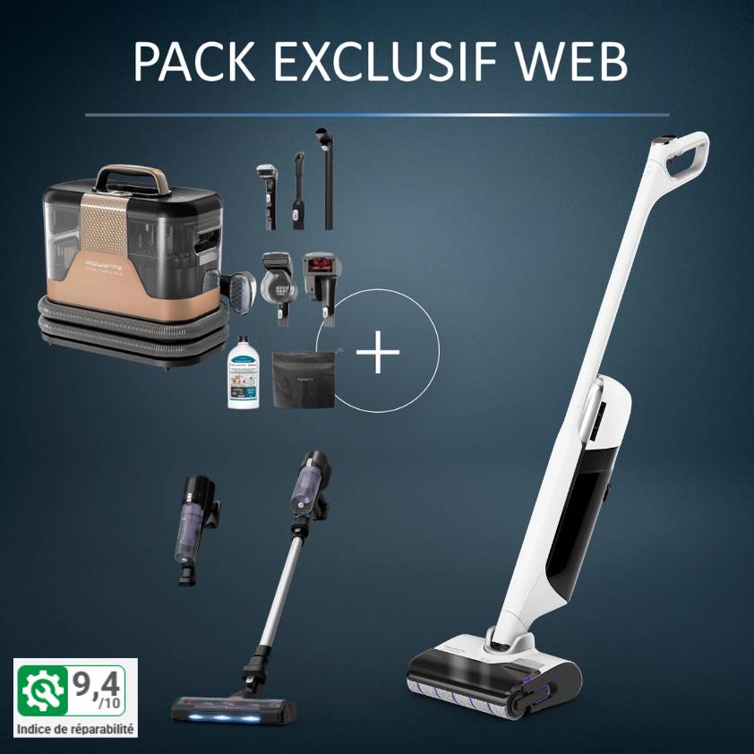 Pack Exclusif Web Premium - Aspirateur laveur X-Clean 12 + Shampouineuse Clean-it Hot & Cold + Aspirateur balais X-Force 5.80