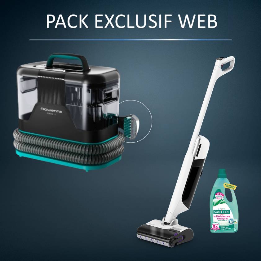 Pack Exclusif Web - Aspirateur Laveur X-Clean 12 + Shampouineuse Clean-it + Sanytol offert