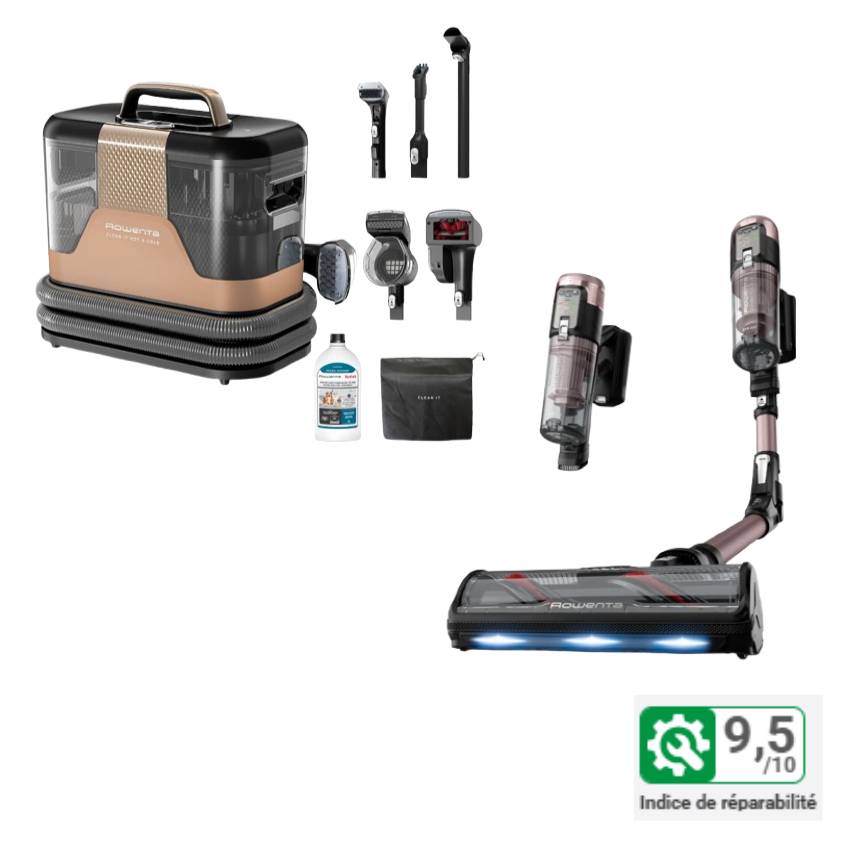 Pack Exclusif Web Premium - Aspirateur balais X-Force Flex 16.60 + Shampouineuse Clean-It Hot & Cold