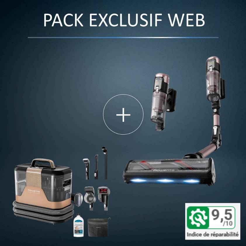 Pack Exclusif Web Premium - Aspirateur balais X-Force Flex 16.60 + Shampouineuse Clean-It Hot & Cold