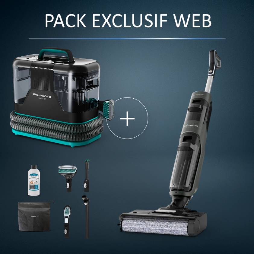 Pack Exclusif Web - Aspirateur balais X-CLEAN 4 + Shampouineuse Clean-it