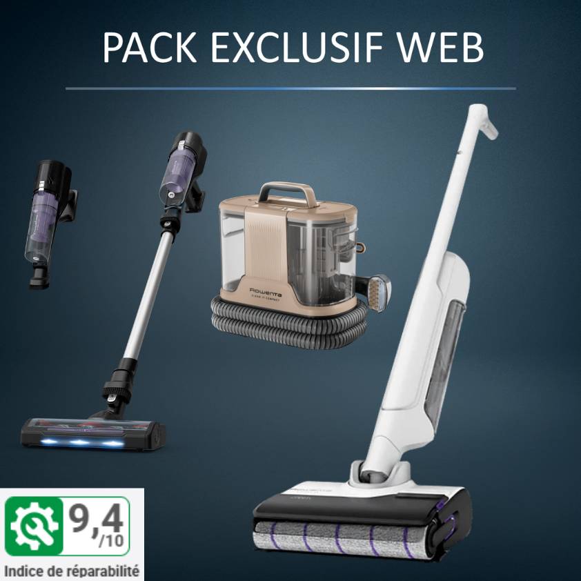 Pack Exclusif Web Premium - Aspirateur laveur X-Clean 10 + Shampouineuse Clean-it Compact + Balais X-Force 5.80