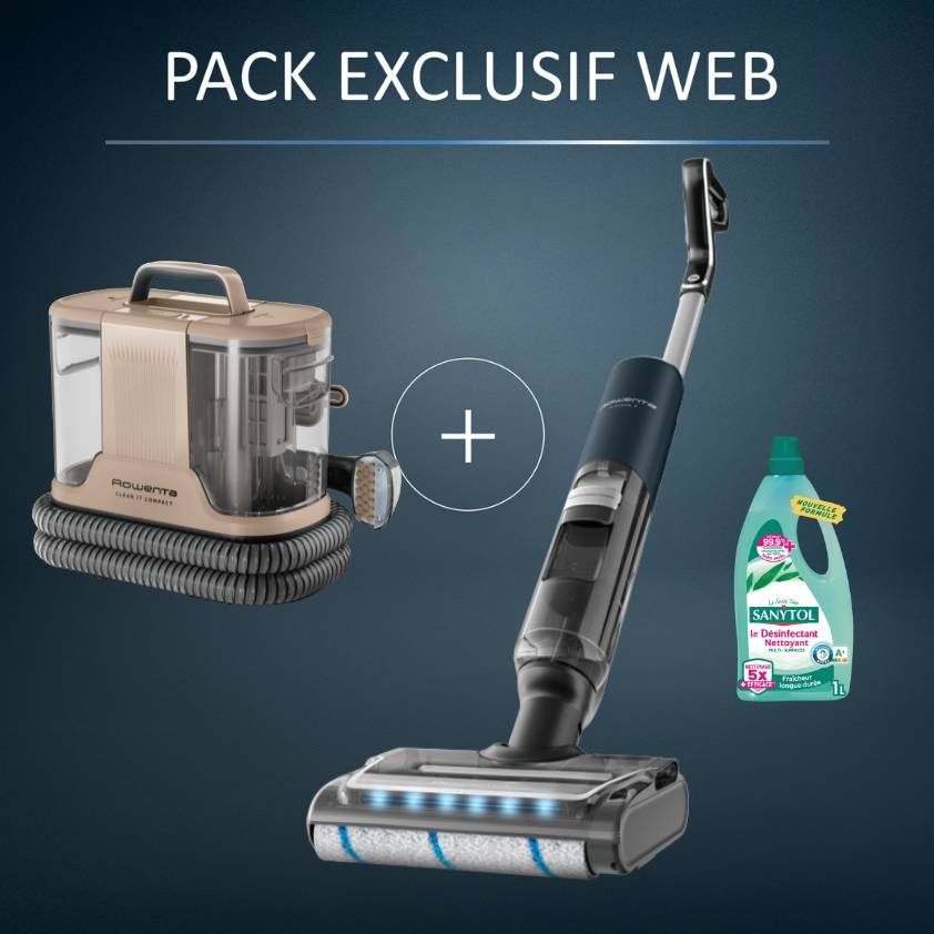Pack Exclusif Web - Aspirateur laveur X-Clean 7 + Shampouineuse Clean-it Compact + Sanytol Offert