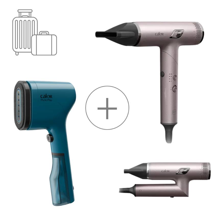 Pack Voyage - Sèche-cheveux Nano Fold + Défroisseur Pure Pop