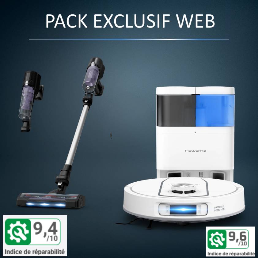 Pack Exclusif Web - Aspirateur robot X-PLORER 580 Max + Aspirateur Balais X-Force 5.80