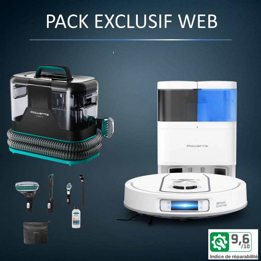 Pack Exclusif Web - Aspirateur robot X-PLORER 580 Max + Shampouineuse Clean-It
