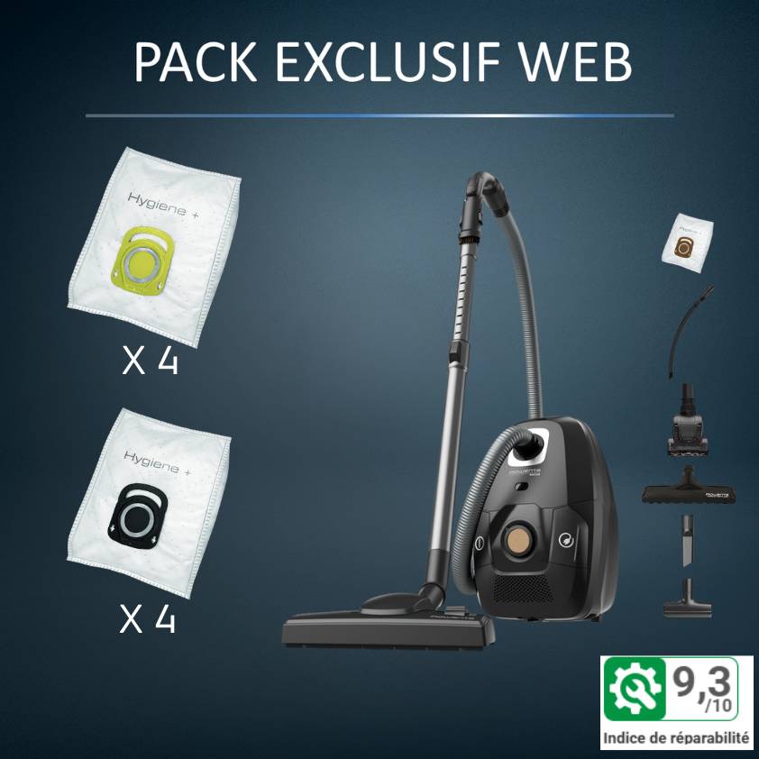 Pack Exclusif Web - Aspirateur Green Force Effitech + 8 sacs hygiene